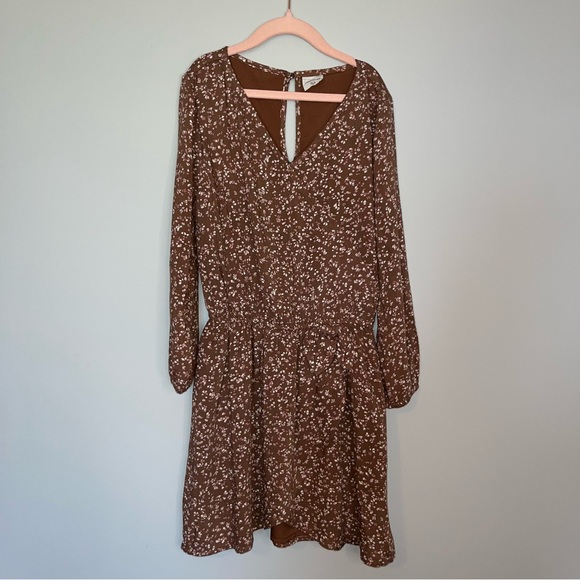 Abercrombie Kids Brown Floral Casual Dress 11/12 - Picture 1 of 5